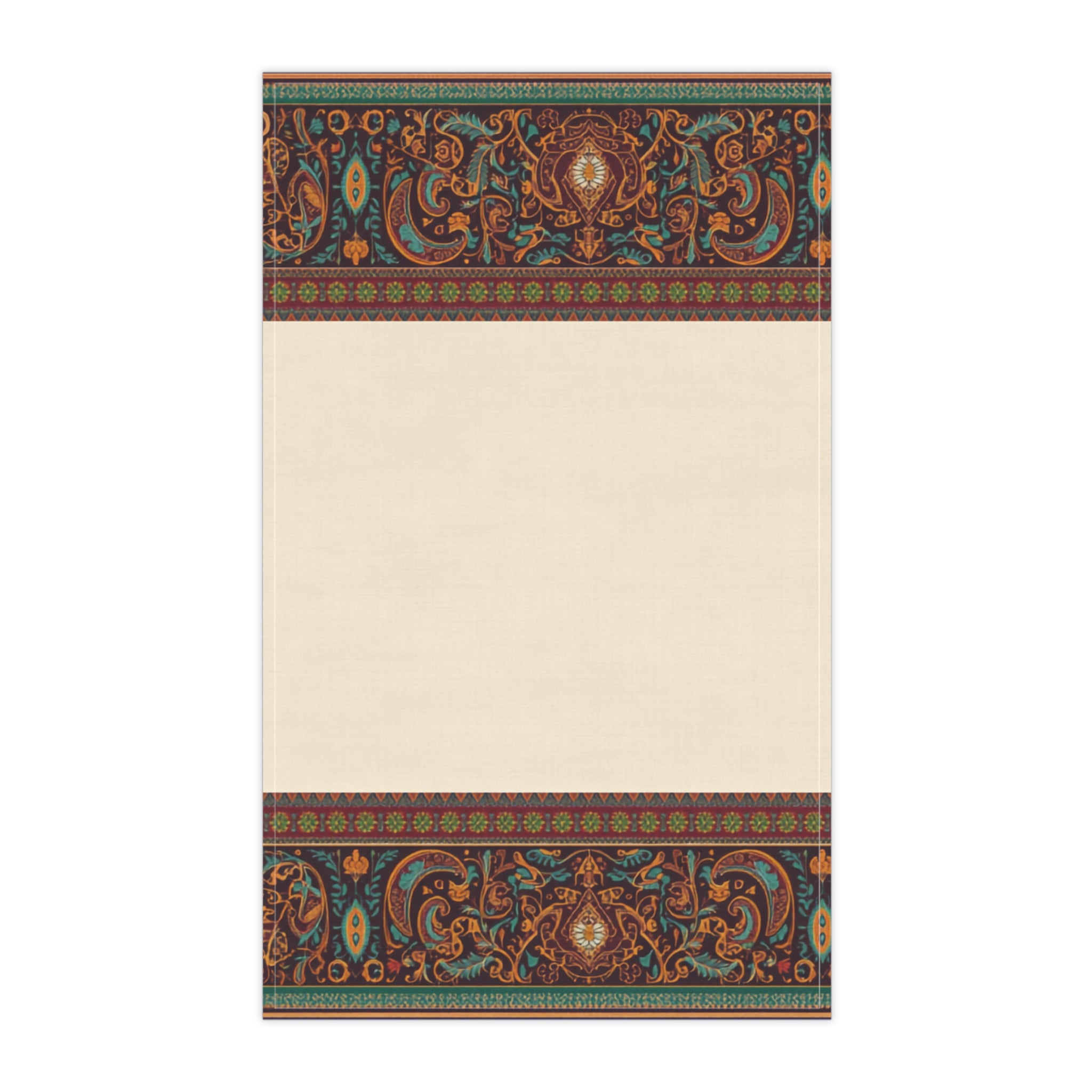 Kanjivaram Border Design Kitchen Tea Towel | Traditional South Indian Art Home Decor