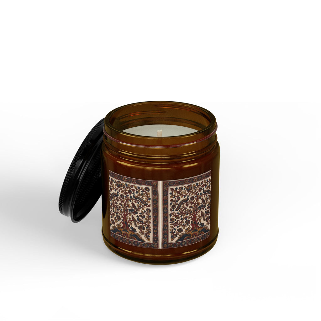 Kalamkari Design Scented Soy Candle | Traditional South Indian Art Home Decor