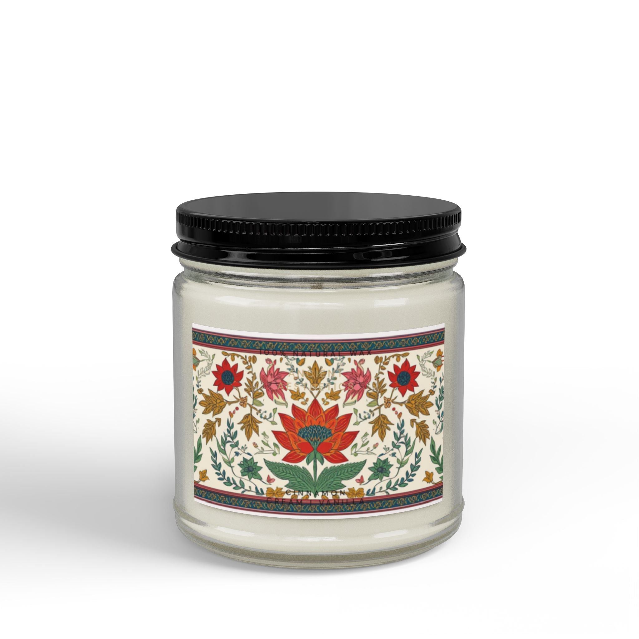 Pichwai Design Scented Soy Candle | Traditional Indian Art Home Decor Gift