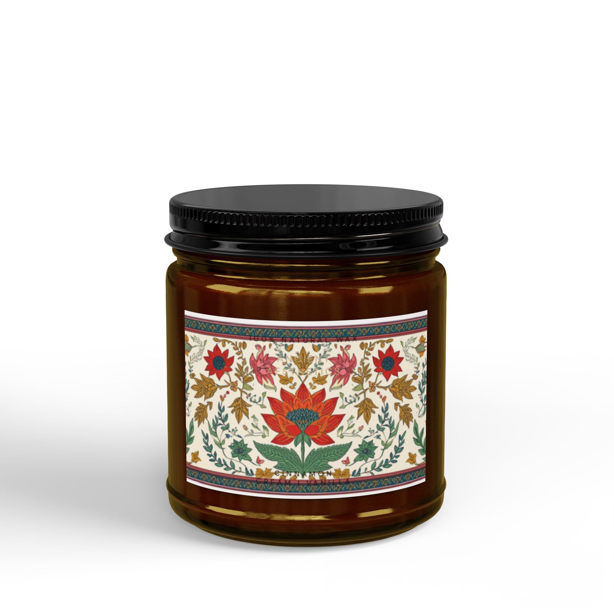 Pichwai Design Scented Soy Candle | Traditional Indian Art Home Decor Gift