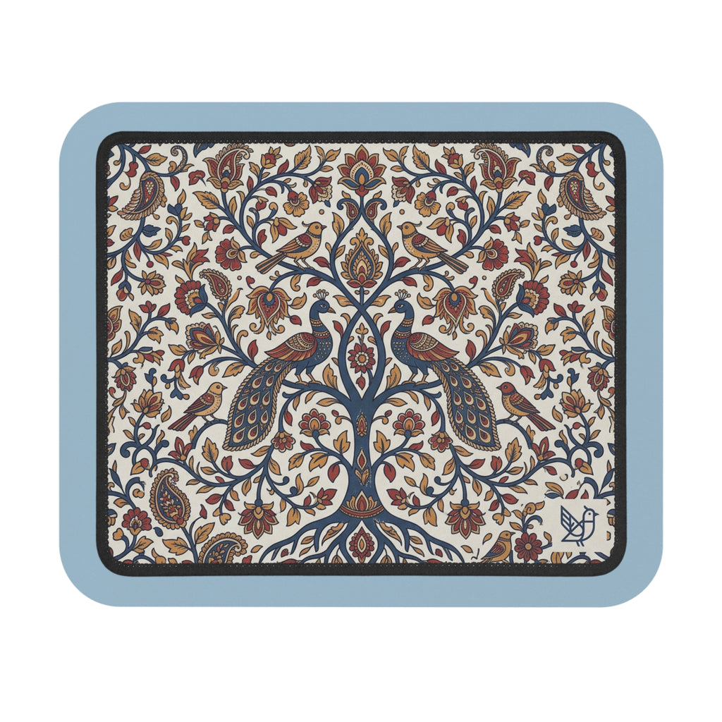 Madhubani Folk Art Peacock Mouse Pad | Traditional Indian Art Desk Decor