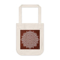 South Indian Kolam Art Organic Canvas Tote Bag | Traditional Folk Art Design