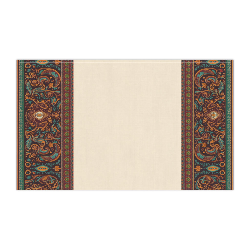 Kanjivaram Border Design Kitchen Tea Towel | Traditional South Indian Art Home Decor