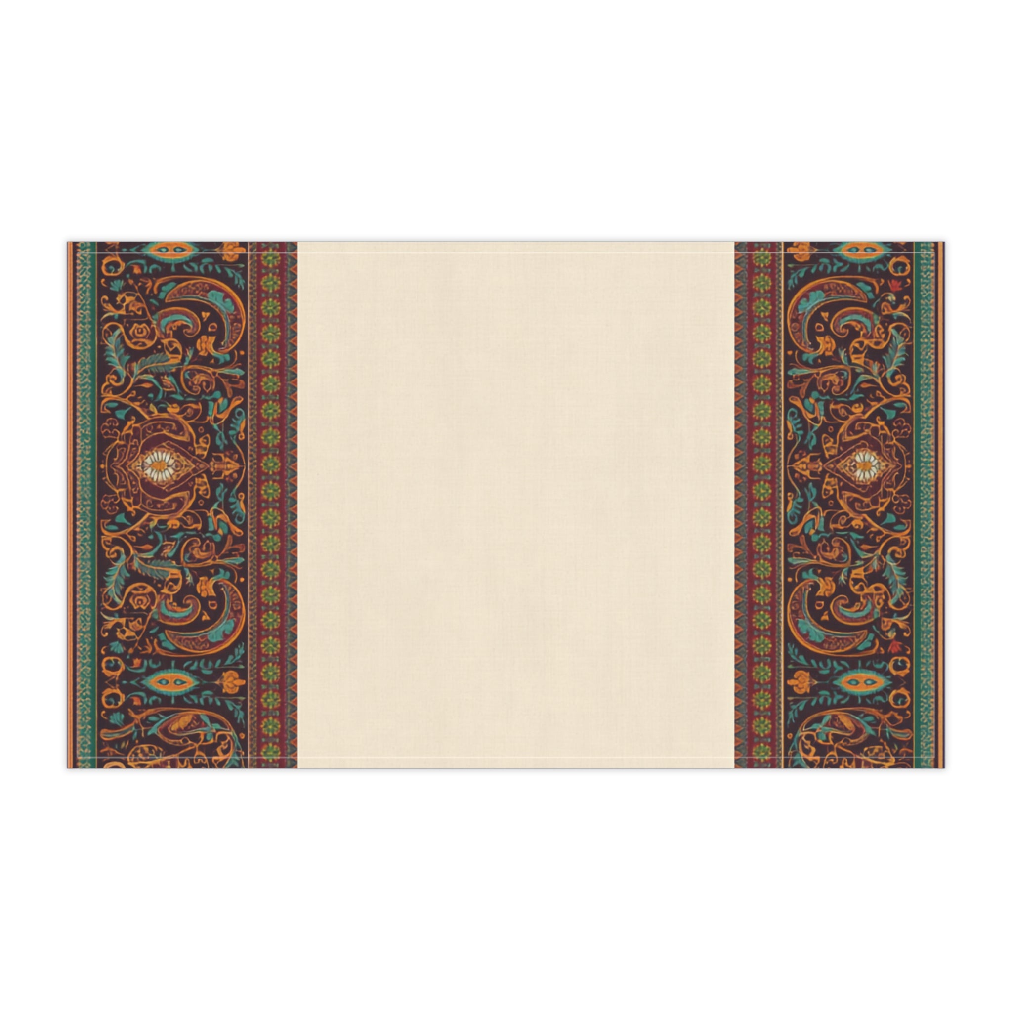 Kanjivaram Border Design Kitchen Tea Towel | Traditional South Indian Art Home Decor